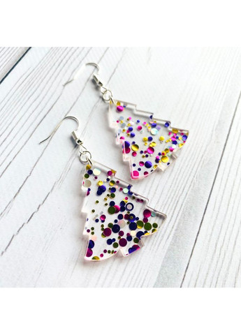 Серьги Ёлочка с розово-фиолетовыми блёстками CASE CONTROL (360694753)