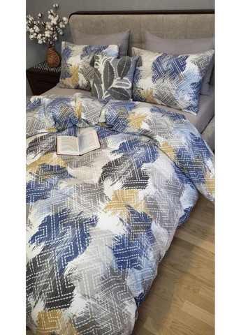 Постільна білизна з резинкою Азарт/сірий мусон, фланель(байка) Двухспальний розмір, наволочки 70/70 No Brand (363192295)