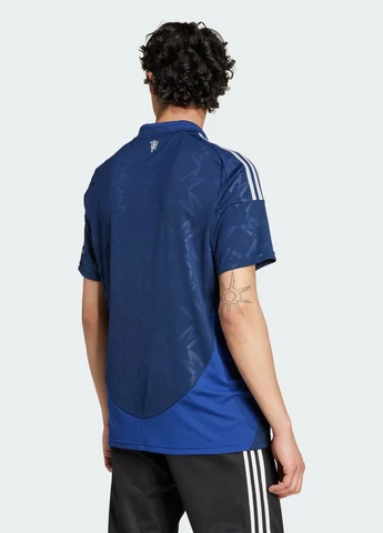Синий демисезонный спортивный лонгслив adidas с логотипом