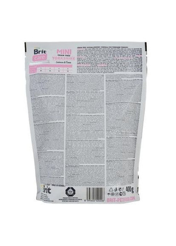 Сухой корм GF Mini Yorkshire для йоркширских терьеров, с лососем и тунцем, 400 г (*) Brit Care (323219445)