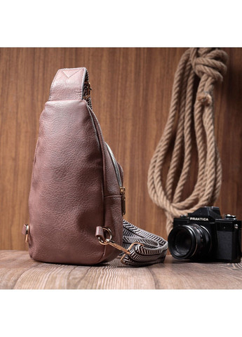 Компактная женская сумка через плечо из экокожи с акцентом на текстильную лямку 15х25х5 см Vintage (315871484)