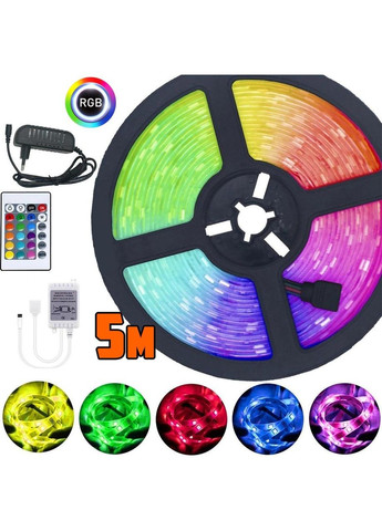 Светодиодная лента с блоком и пультом управления, 5 м лед лента, подсветка для дома, видео свет RGB Technology 5050 RGB (303724660)