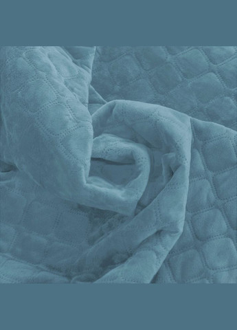 Покривало двоспальне Velour Ромб 4-00516-22873 180х240 см сині ТЕП (369530307)