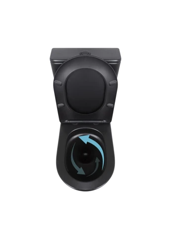 Унітаз підлоговий Robin Ultra Quiet безобідковий з сидінням Soft-close MATT BLACK Qtap QT13226083AMB (341326483)