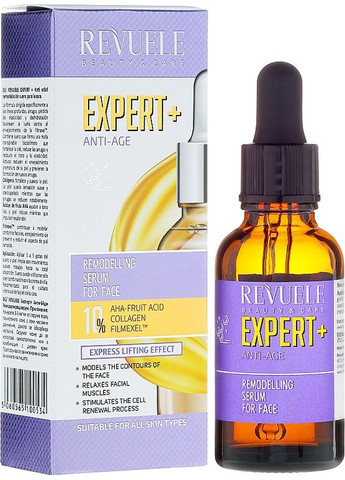 Антивікова відновлювальна сироватка для обличчя Expert+ Remodelling Face Serum Anti-Ageing Collagen 30ml (748573-74853) REVUELE (368650012)