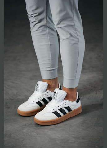 Белые демисезонные кроссовки мужские и женские adidas samba xlg white | адидас самба белые No Brand