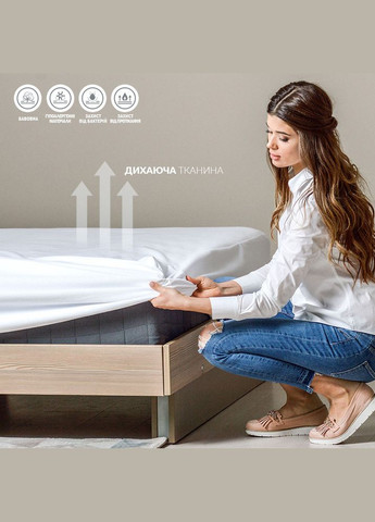 Наматрасник отельный Аква Стоп 160х200х23 см натяжной с резинкой по периметру, защитный непромокаемый IDEIA (301536643)