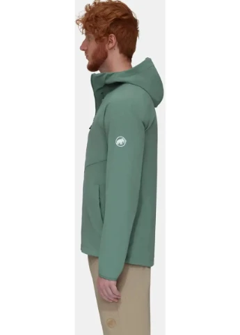 Комбінована демісезонна куртка ultimate comfort so hooded jacket men dark jade Mammut