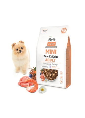 Корм сухий Mini Raw Delights Turkey with Shrimp д/собак малих порід індичка з креветкою 2 кг Brit Care (386997775)
