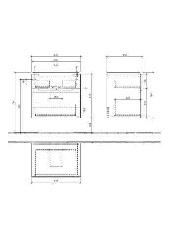 Тумба для ванної SUBWAY 2.0, білий/глянсовий, підвісний, 63.7 см Villeroy & Boch (400496216)