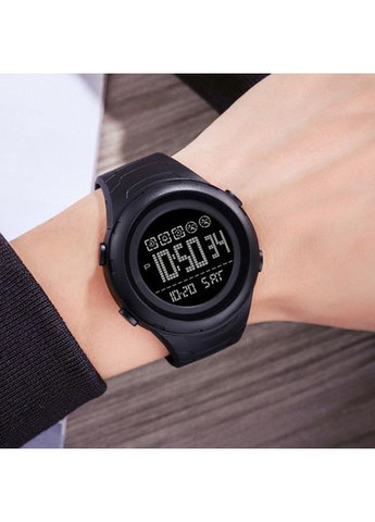 Часы 1674 All Black электронные мужские водонепроницаемые спортивные с будильником и календарем ProDobro (367266405)