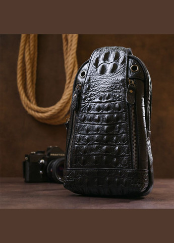 Молодежная кожаная мужская сумка через плечо Vintage с карманами черная (sku_20671) No Brand (328922249)