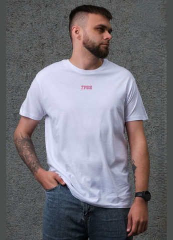 Біла чоловіча оверсайз футболка з принтом mistake з довгим рукавом Without