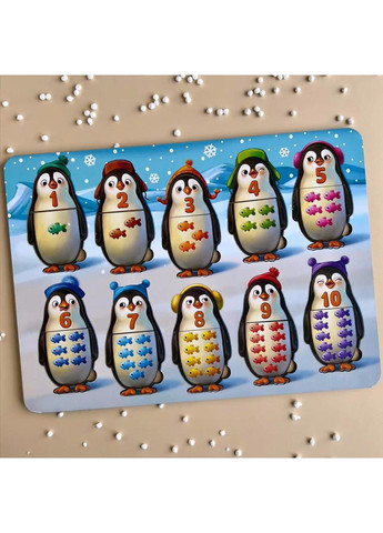 Деревянный пазл-вкладыш "Пингвинчики" (ПСД164) PSD164 счет Ubumblebees (372494784)