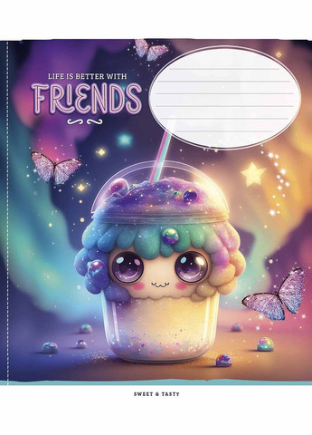 Тетради учащиеся, набор 5 шт, глитер. Тетрадь в линию 12л. 3396 4823088225273 Star (300064776)