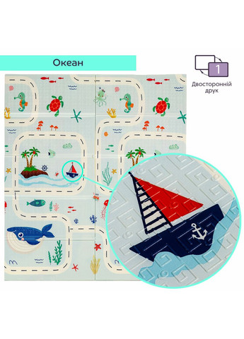 Детский складной термоковрик 147см х 177см х 8мм Океан-Ростомер (302) SW-00003032 Sticker Wall (369931959)
