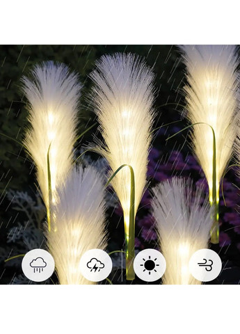 Комплект садових вуличних LED світильників очерету на сонячній батареї з теплим білим світлом 70 см 4 штуки (480693-Prob) Unbranded (340711358)