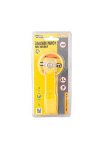 Зажим массы 200А x 4.5 кг x 50 мм магнитный (81-0192) желтая Mastertool (349819001)