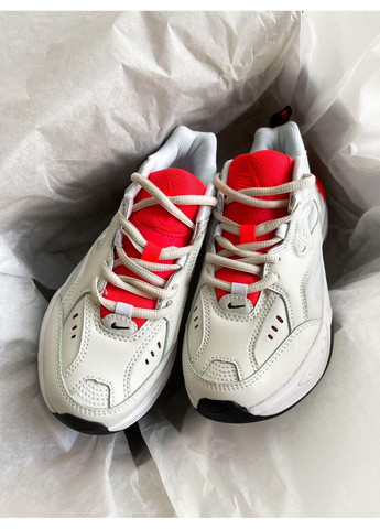 КРОССОВКИ ЖЕНСКИЕ NIKE M2K TEKNO WHITE BLACK RED НАЙК М2К ТЕКНО No Brand чёрные демисезоны (367172845)