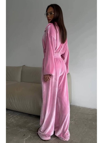 Комбинезон женщинам No Brand комбинезон-брюки однотонный розовый вечерний велюр