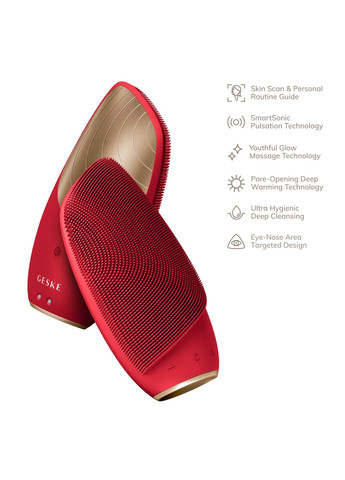 Электронная звуковая термо щетка для лица Sonic Thermo Facial Brush 6в1 red GESKE (341526184)
