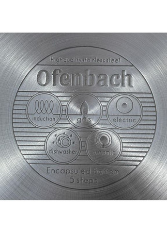 Кастрюля из нержавеющей стали 2400мл с крышкой для готовки и запекания посуда для кухни Ofenbach (368978001)