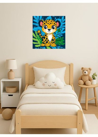 Картина по номерам - Веселый леопард ©art_selena_ua 30х30 см IDEYKA (363986949)