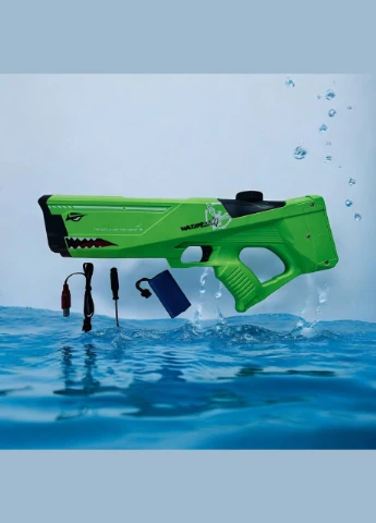 Водяной бластер Акула Watergun с автоматическим набором воды Зеленый - Детские игрушки No Brand (342369237)