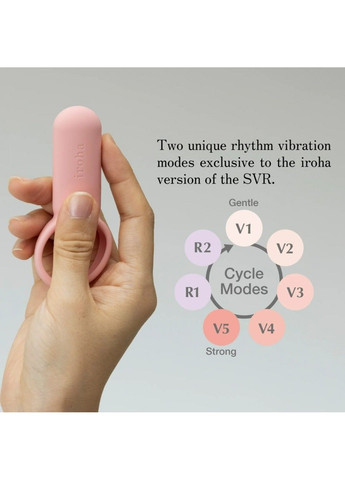 Эрекционное кольцо с вибрацией SVR, силиконовое, розовое, 9 х 3.8 см Iroha (289783818)