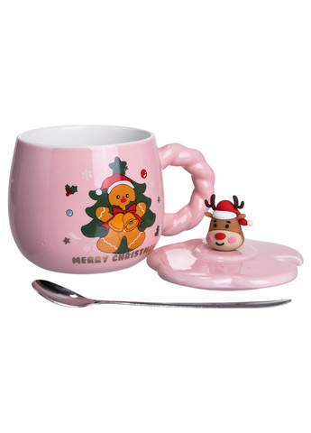 Новогодняя фарфоровая чашка "Зимняя Сказка" с крышкой 400 мл FM-CS-20B Yiwu (370801432)