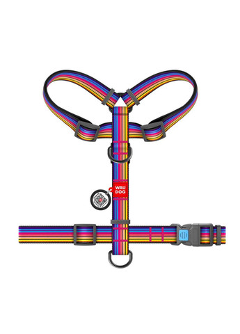 Шлея для собак анатомічна H-подібна Nylon Лінія 1 пластиковий фастекс L Ш 25 мм А 50-90 В 60-100 WAUDOG (292175430)