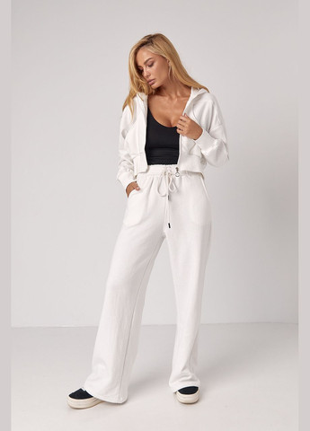 Спортивный костюм с коротким худи и штанами со шнуровкой на поясе Lurex (301269666)