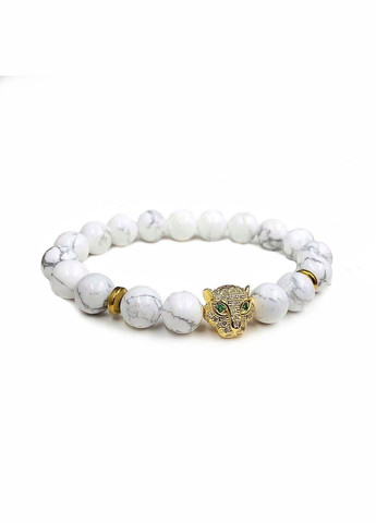 Браслет из кахолонга с пантерой и дисками золотого цвета (13013) Hemst (301071201)