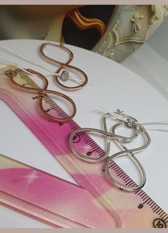 Срібні сережки 925 проби в позолоті безкінченність, незкінченість No Brand (327435306)