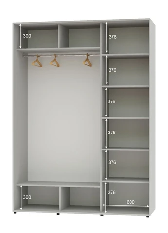 Шафа-купе дводверна Алекса 170*65*230 см Сірий Дзеркало Алекса (394330576)
