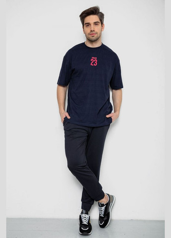 Темно-синяя футболка мужская с принтом, 244r7024 Andi