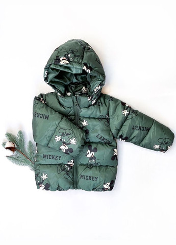 Зеленая зимняя куртка 86 см зеленый артикул л299. H&M