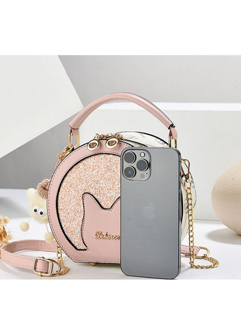 Детская круглая сумочка с блестками для девочек из экокожи розовая No Brand (351536878)