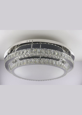 Люстра стельова кришталева LED з пультом 25671 Хром 18х80х80 см. Sunnysky (364766618)