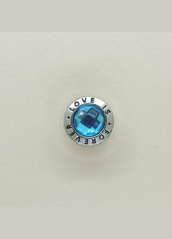 Шарм на браслет сріблястий кулон шарм Намистинка з блакитним фіанітом і написом Любов Назавжди Love is Forever Liresmina Jewelry (289717556)