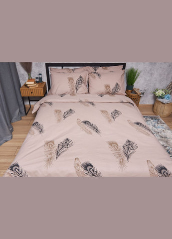 Комплект постільної білизни Бязь Gold Люкс євро 200х220 наволочки 2х40х60 (MS-820004350) Moon&Star Feathers (288536060)