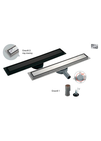 Душовий трап із нержавіючої сталі SUS304 FD29-70x1000 (KR4750) KOER (322004247)