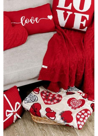 Плед вязаный Сердца Love 130х170 см Разноцветный (7836) Прованс (362135111)