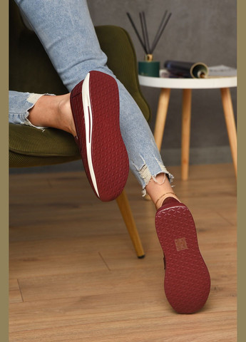 Let's Shop Туфли-лоферы женские бордового цвета лоферы бордовый з искусственный мех, искусственная кожа, украина — демисезон (345569320)