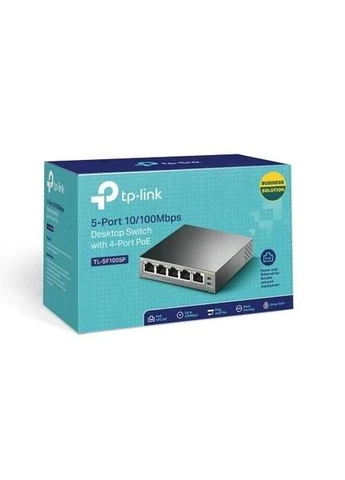 Коммутатор TL-SF1005P, 5x10/100Mb/S, 4xPoE 56W, пластиковый корпус, неуправляемый TL-SF1005P TP-Link (395350199)