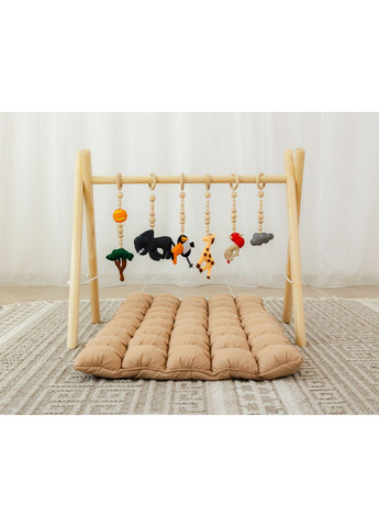 Мобиль деревянный напольный XRMASTER Сафари с матрасиком Капучино No Brand (350313841)