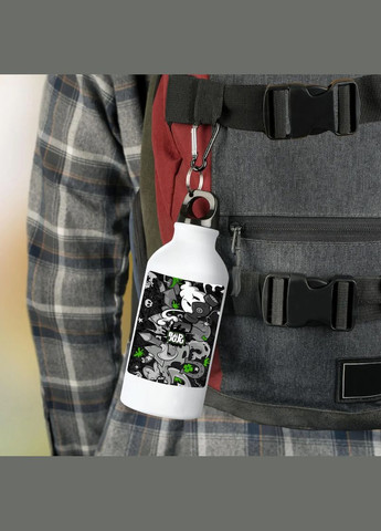 Фляга (пляшка) для води з карабіном (Туристична, Для кемпінгу, Для спорту) #05 500 мл Білий No Brand (323639428)