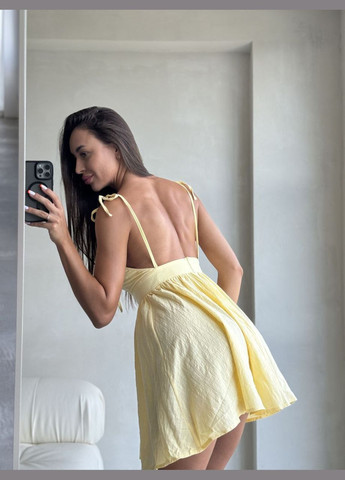 Желтое повседневный, кэжуал платье No Brand однотонное