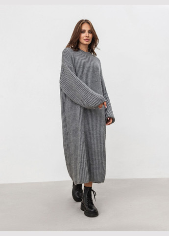 Сіра в'язана сукня "" світло-сіра Romashka однотонна
