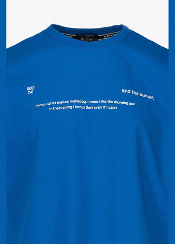 Синяя футболка с принтом мужская 2216mpov электрик shop (2000990881502) No Brand